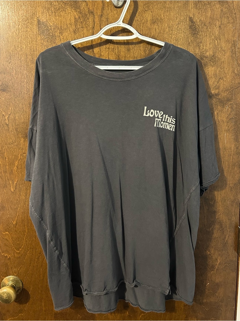 Aerie Charcoal Graphic Tee "Love This Moment"
